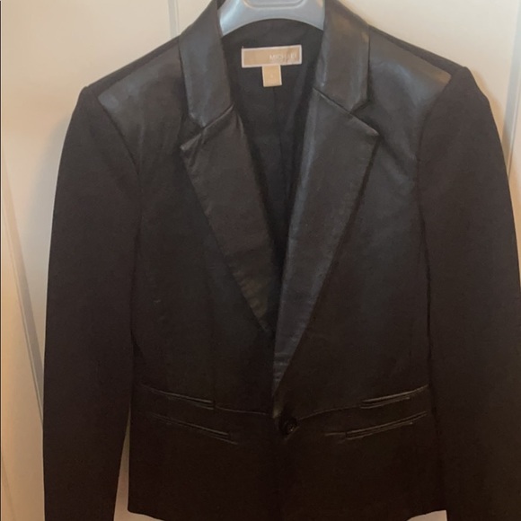 Michael Kors Leather Detailed Blazer - Picture 1 of 5